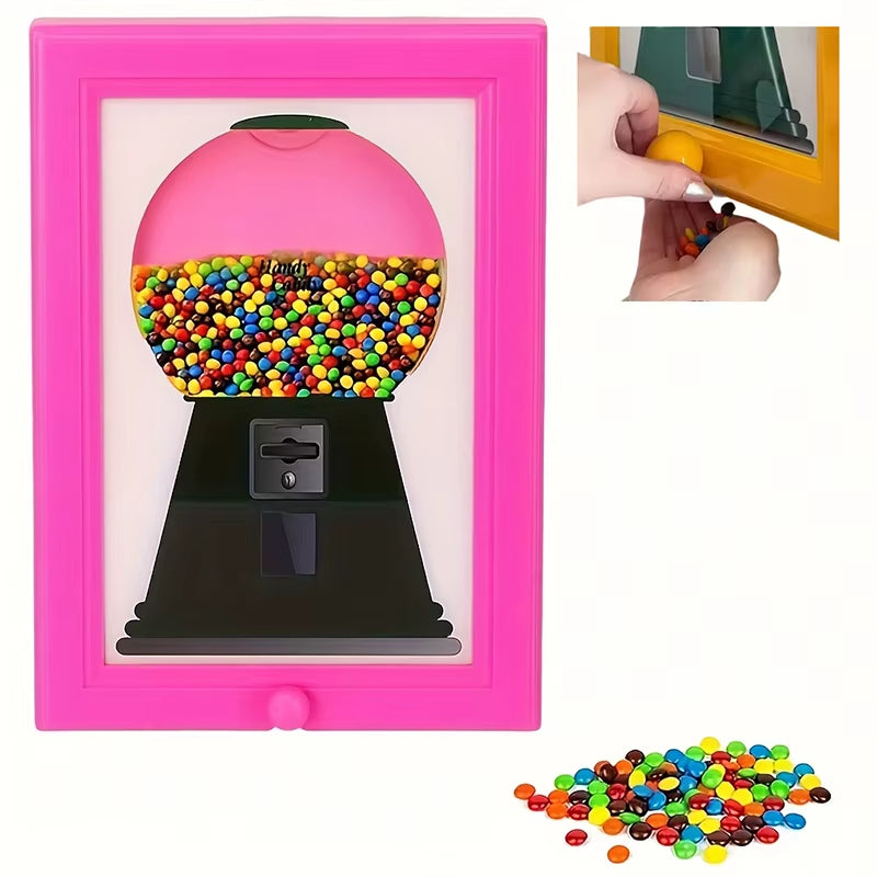 Cute Gumball Machine Featured in Picture Frame; Quick Dispensing Candy and Nut Distributor; Perfect Christmas Gift.