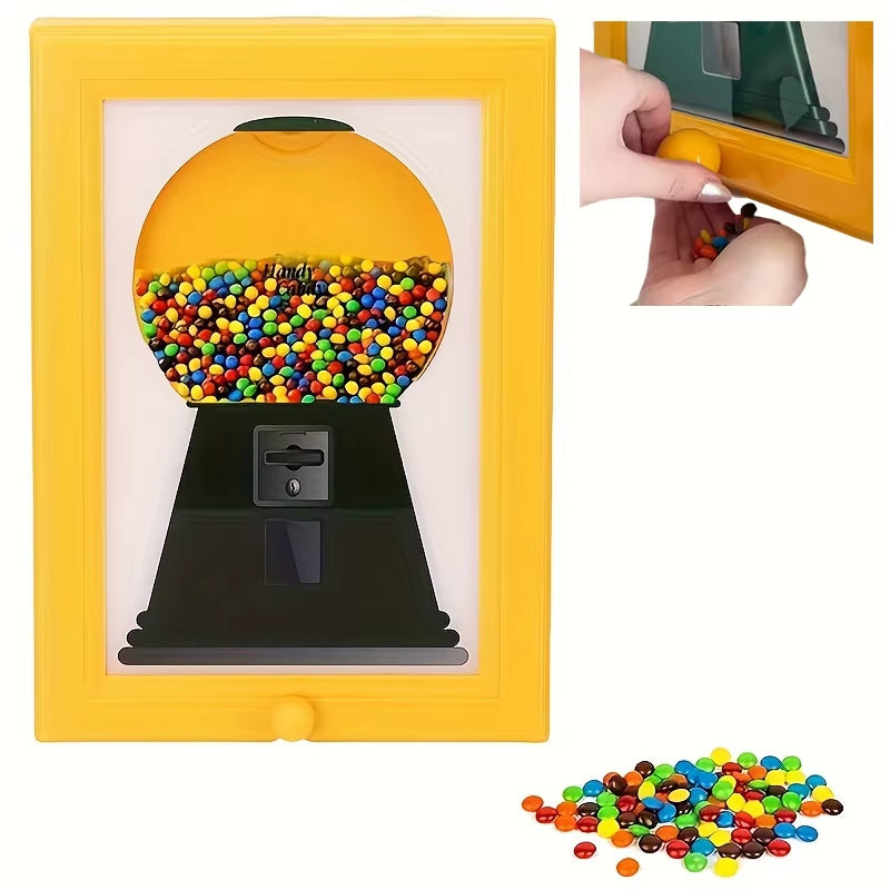 Cute Gumball Machine Featured in Picture Frame; Quick Dispensing Candy and Nut Distributor; Perfect Christmas Gift.