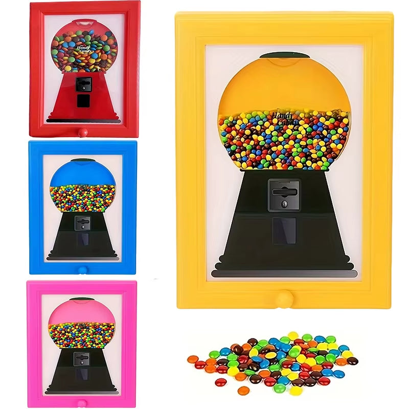 Cute Gumball Machine Featured in Picture Frame; Quick Dispensing Candy and Nut Distributor; Perfect Christmas Gift.